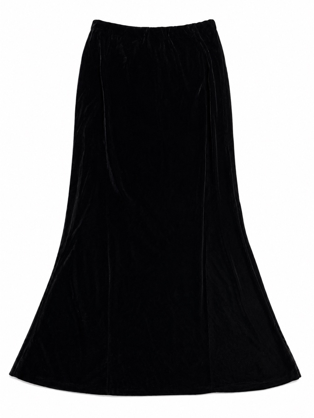 NWT ASOS DESIGN Black Velvet Maxi Fishtail Skirt | US 6 - Picture 3 of 5